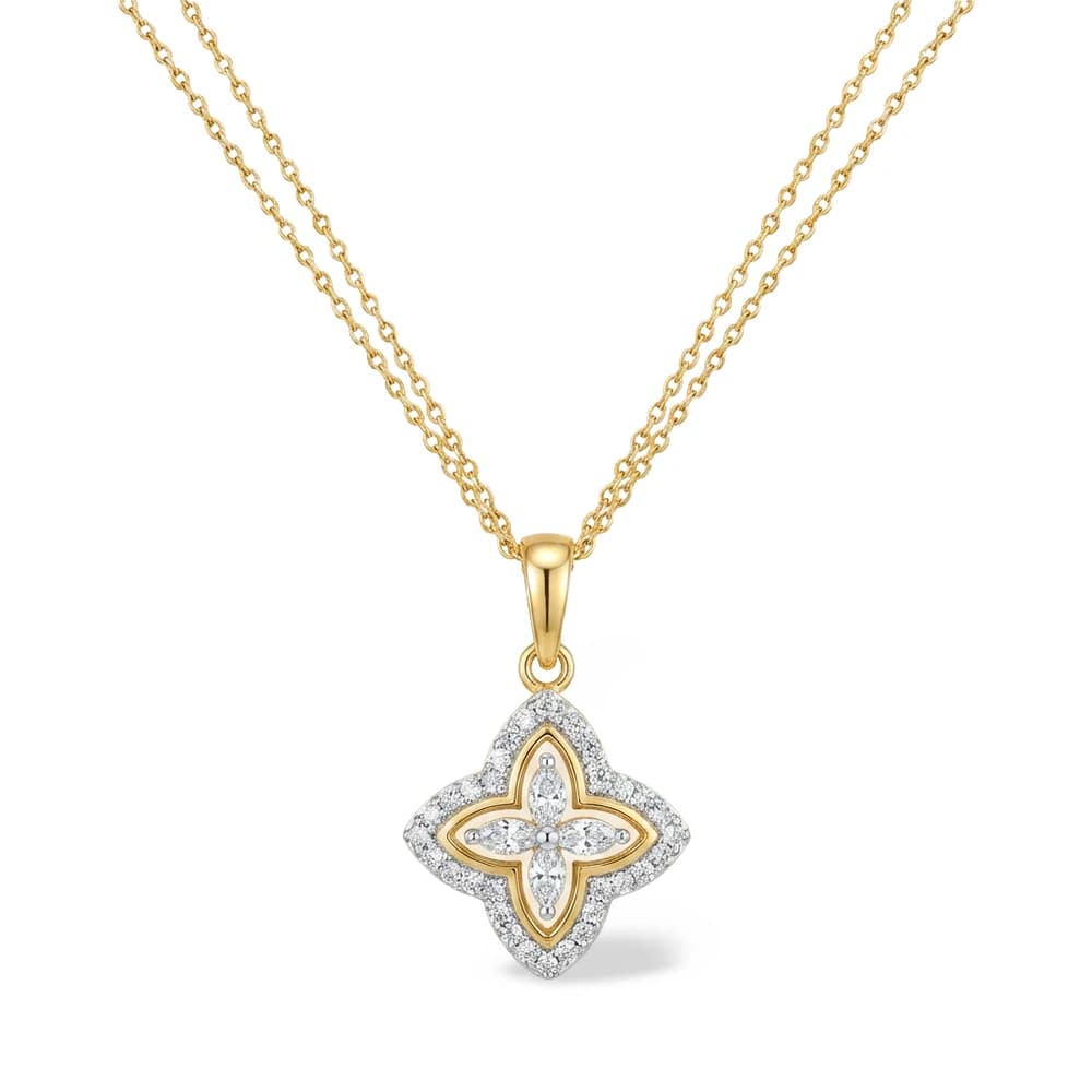 Charming Heart Emblem Lab Grown Diamond Pendant - Image 1 Charming Heart Emblem Lab Grown Diamond Pendant, view 1 of 5