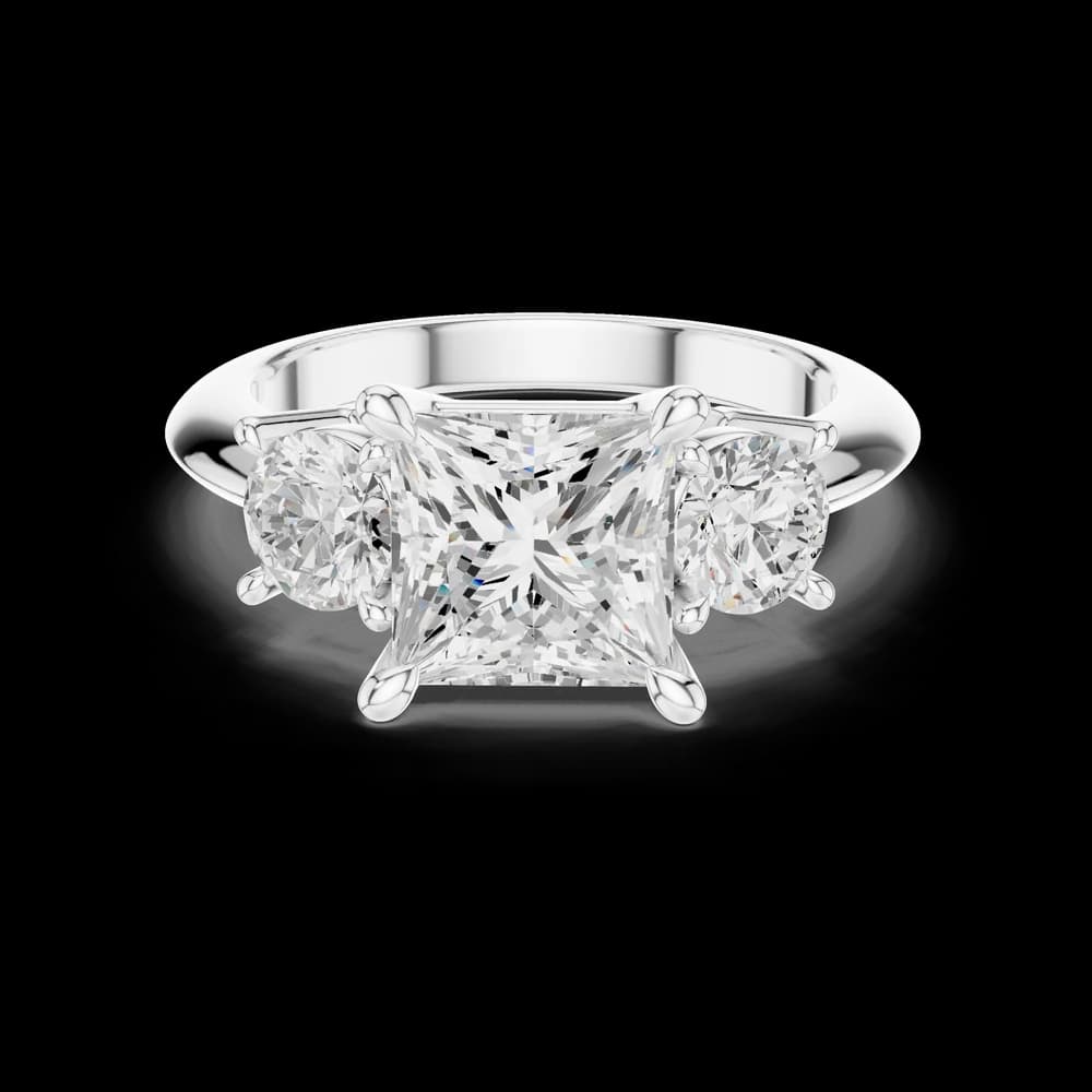 Elegant Princess Trio Lab Grown Diamond Ring - Image 2 Elegant Princess Trio Lab Grown Diamond Ring, view 2 of 6