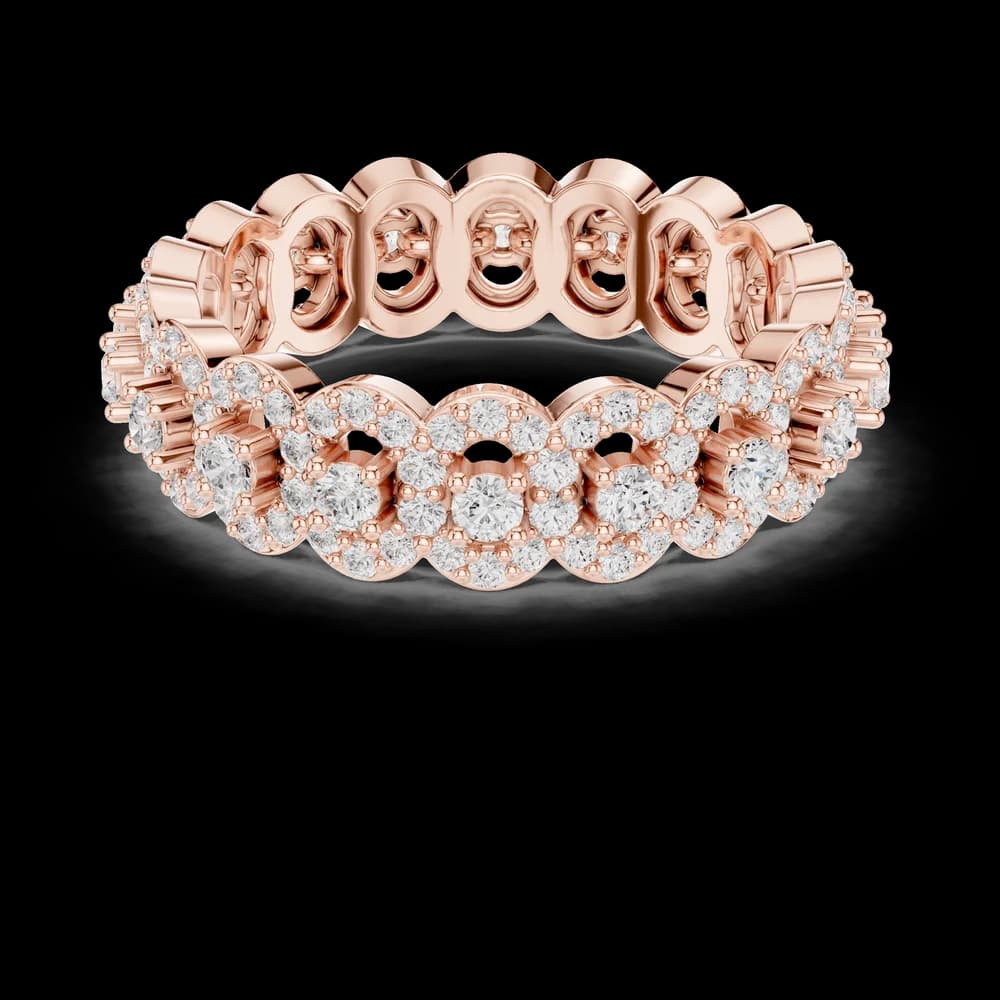 Round Diamond Circular Cluster Cluster Eternity Band - Image 1 Round Diamond Circular Cluster Cluster Eternity Band, view 1 of 6