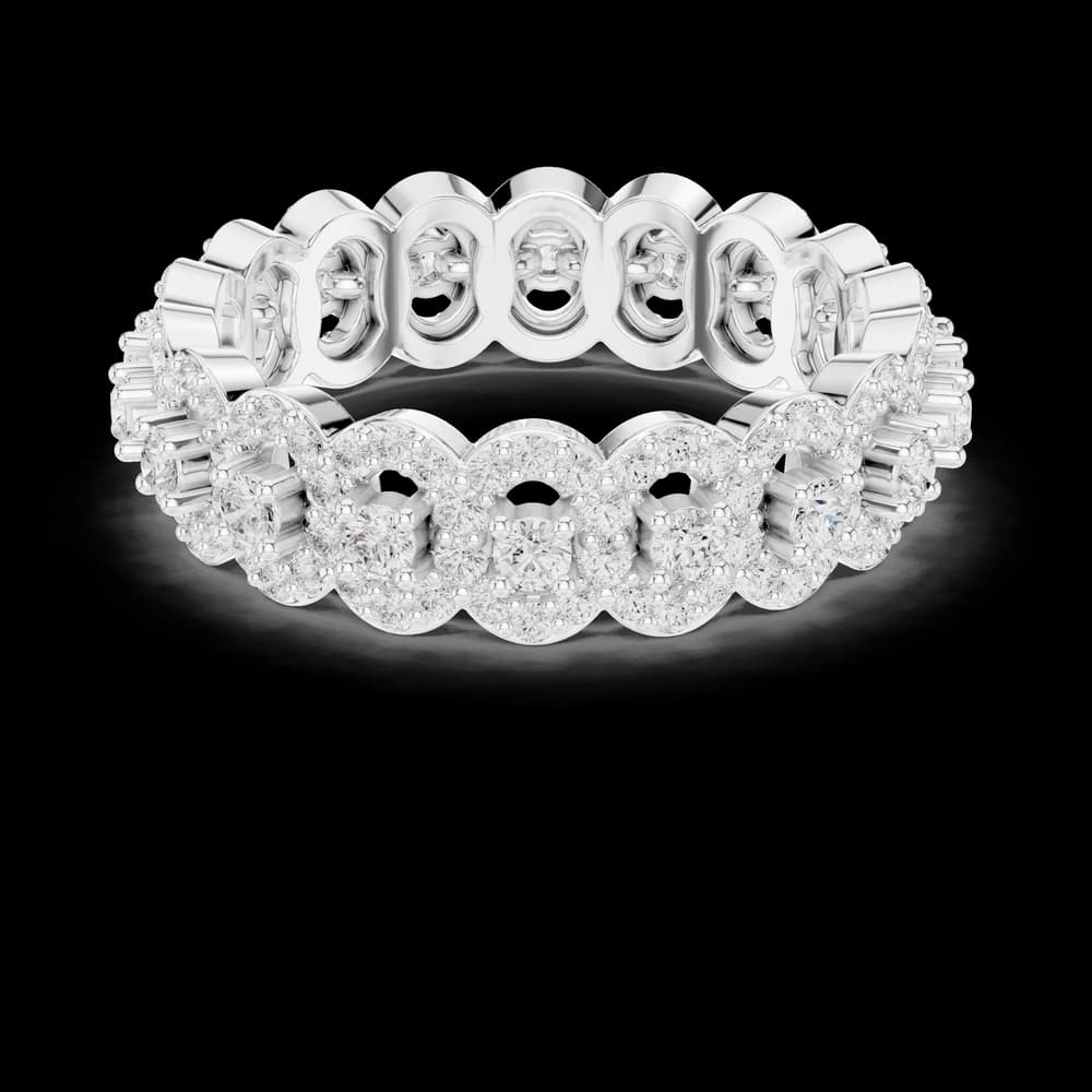 Round Diamond Circular Cluster Cluster Eternity Band - Image 2 Round Diamond Circular Cluster Cluster Eternity Band, view 2 of 6