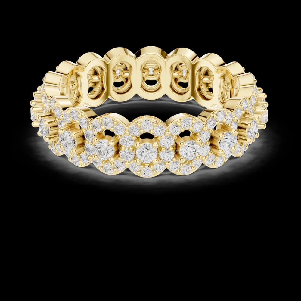 Round Diamond Circular Cluster Cluster Eternity Band - Image 3 Round Diamond Circular Cluster Cluster Eternity Band, view 3 of 6