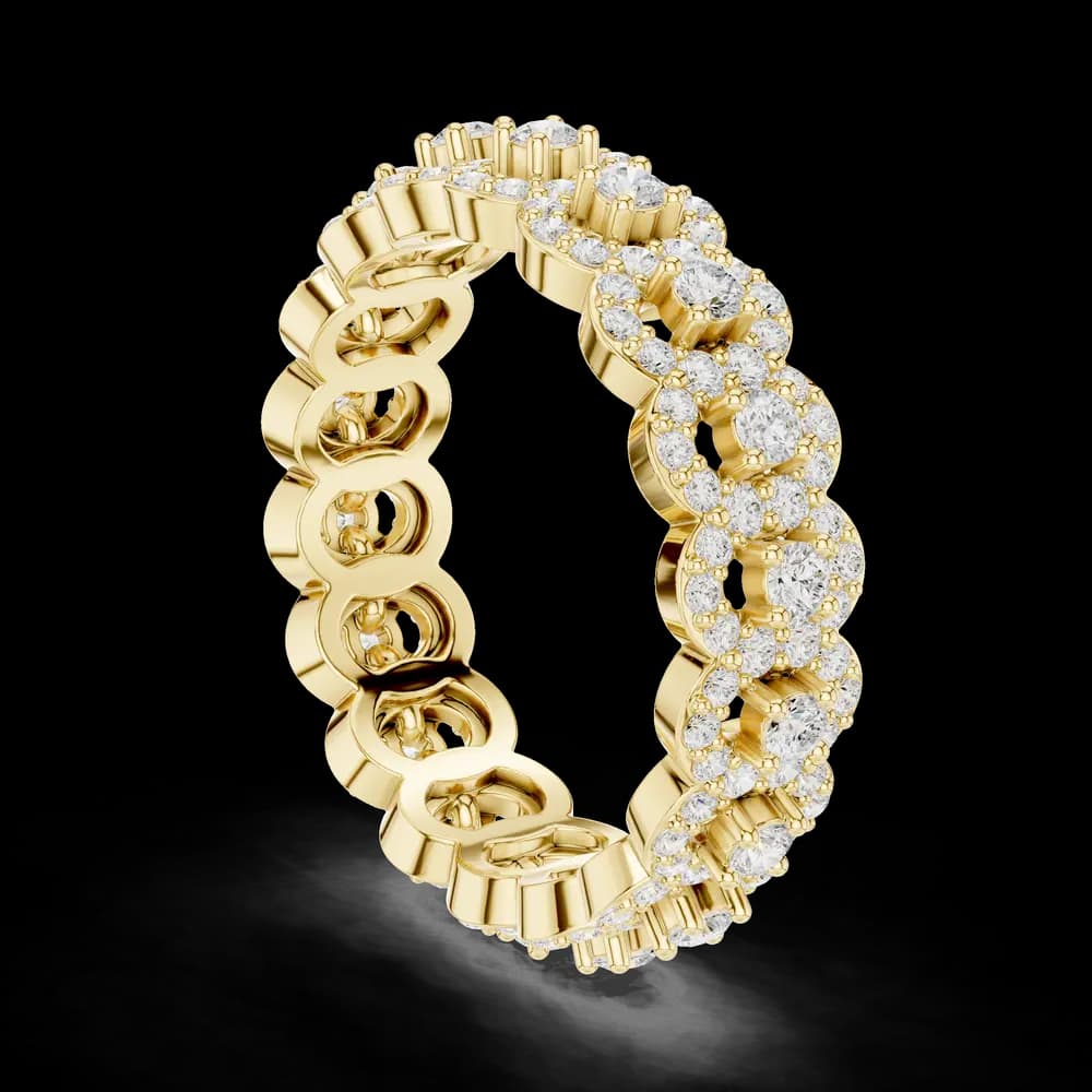 Round Diamond Circular Cluster Cluster Eternity Band - Image 4 Round Diamond Circular Cluster Cluster Eternity Band, view 4 of 6