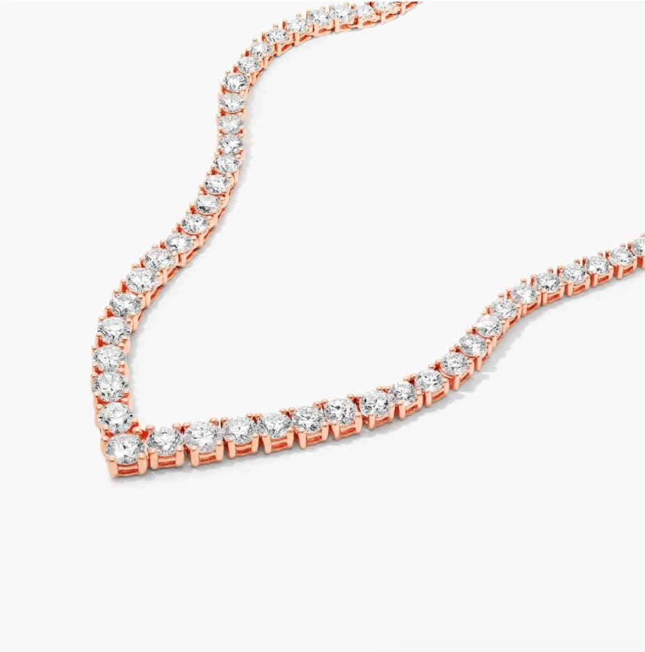 Chevron Multi-size Lab Grown Diamond Tennis Necklace - Image 4 Chevron Multi-size Lab Grown Diamond Tennis Necklace, view 4 of 4