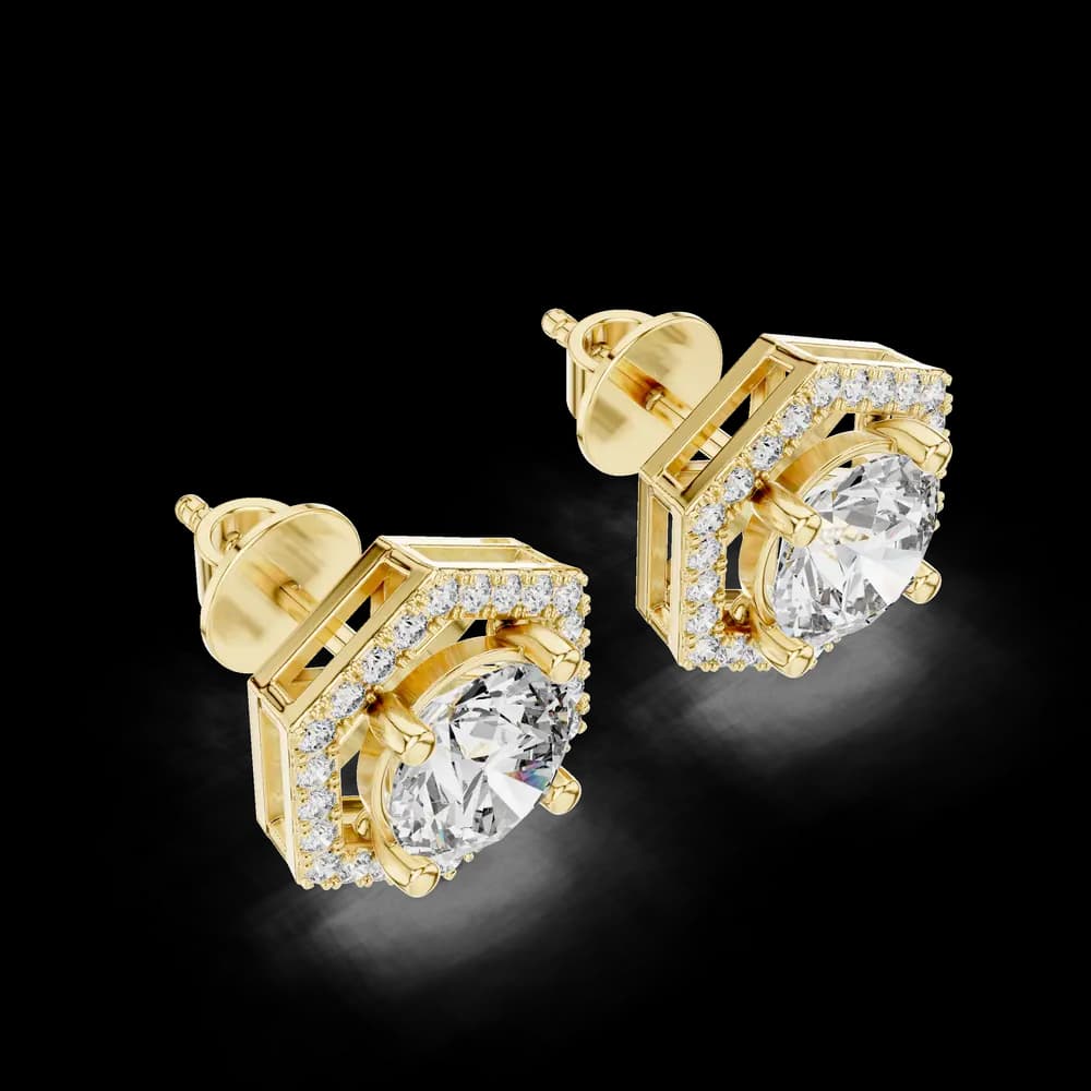 Chic Circle Lab Grown Diamond Earrings - Image 3 Chic Circle Lab Grown Diamond Earrings, view 3 of 4