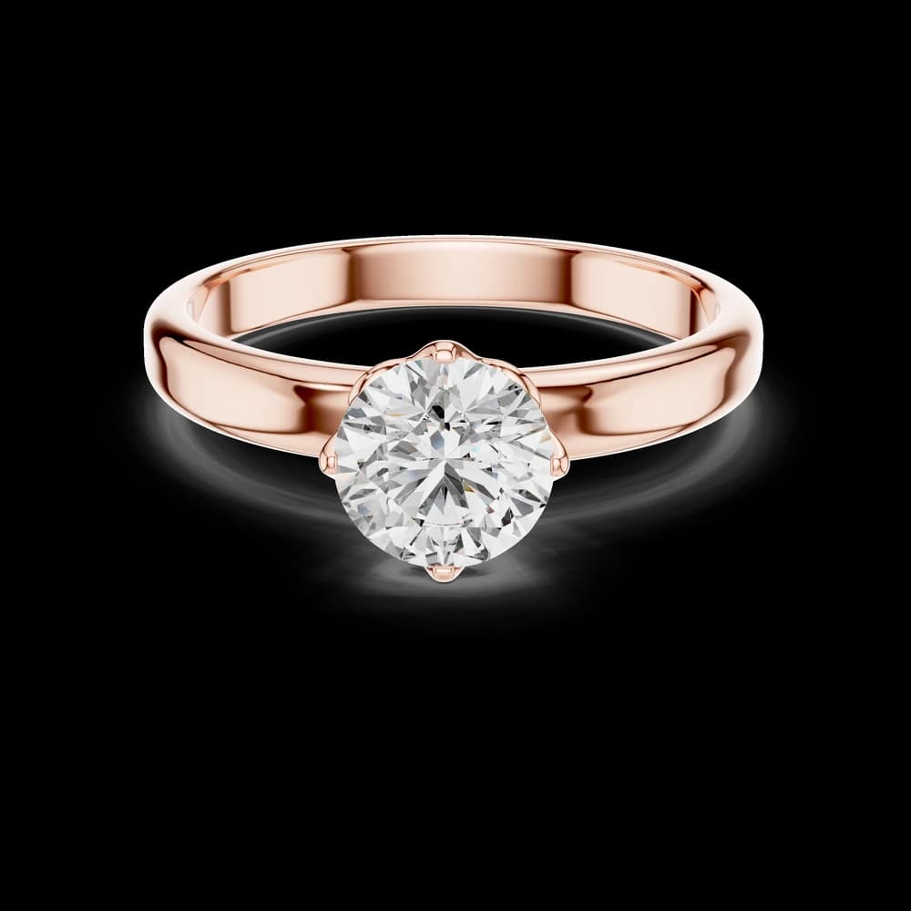 Round Solitaire Band Lab Grown Diamond Ring - Image 1 Round Solitaire Band Lab Grown Diamond Ring, view 1 of 2