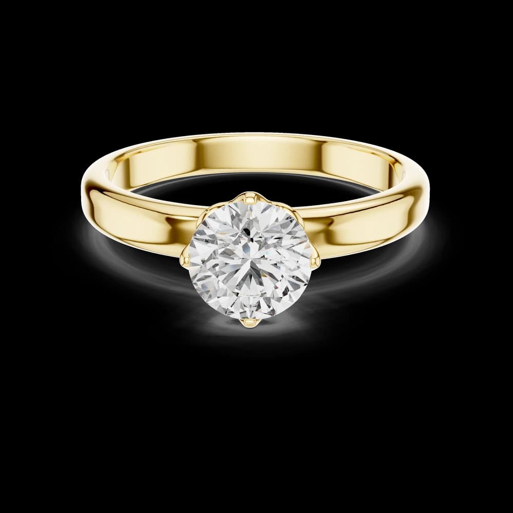 Round Solitaire Band Lab Grown Diamond Ring - Image 2 Round Solitaire Band Lab Grown Diamond Ring, view 2 of 2