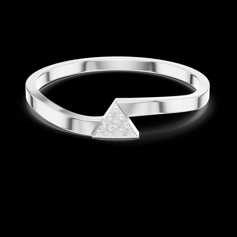 Triangle Pave Bypass Lab Grown Diamond Ring - Image 2 Triangle Pave Bypass Lab Grown Diamond Ring, view 2 of 6
