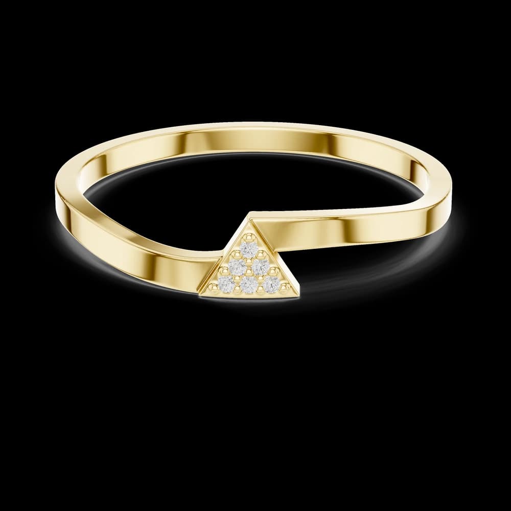 Triangle Pave Bypass Lab Grown Diamond Ring - Image 3 Triangle Pave Bypass Lab Grown Diamond Ring, view 3 of 6