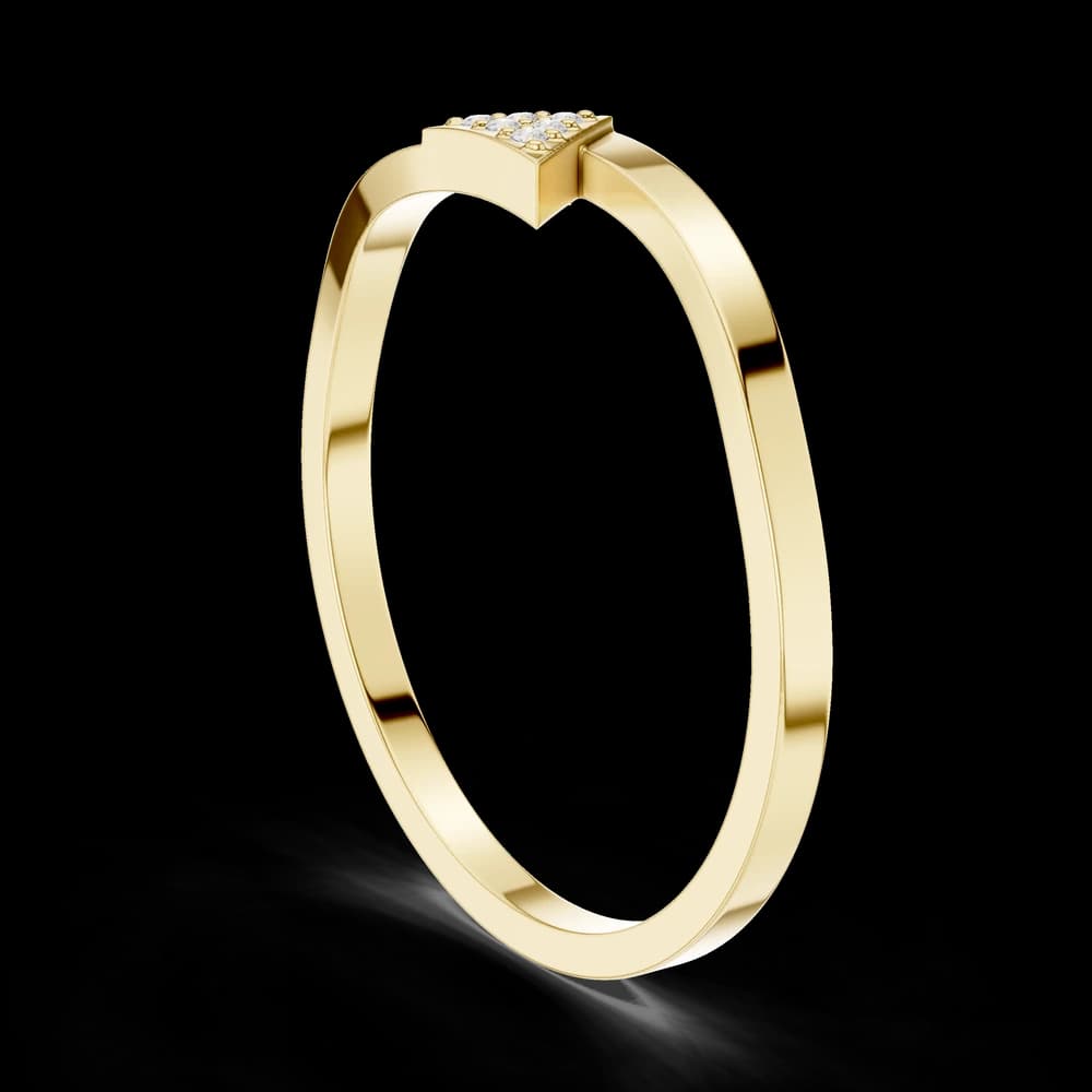 Triangle Pave Bypass Lab Grown Diamond Ring - Image 4 Triangle Pave Bypass Lab Grown Diamond Ring, view 4 of 6