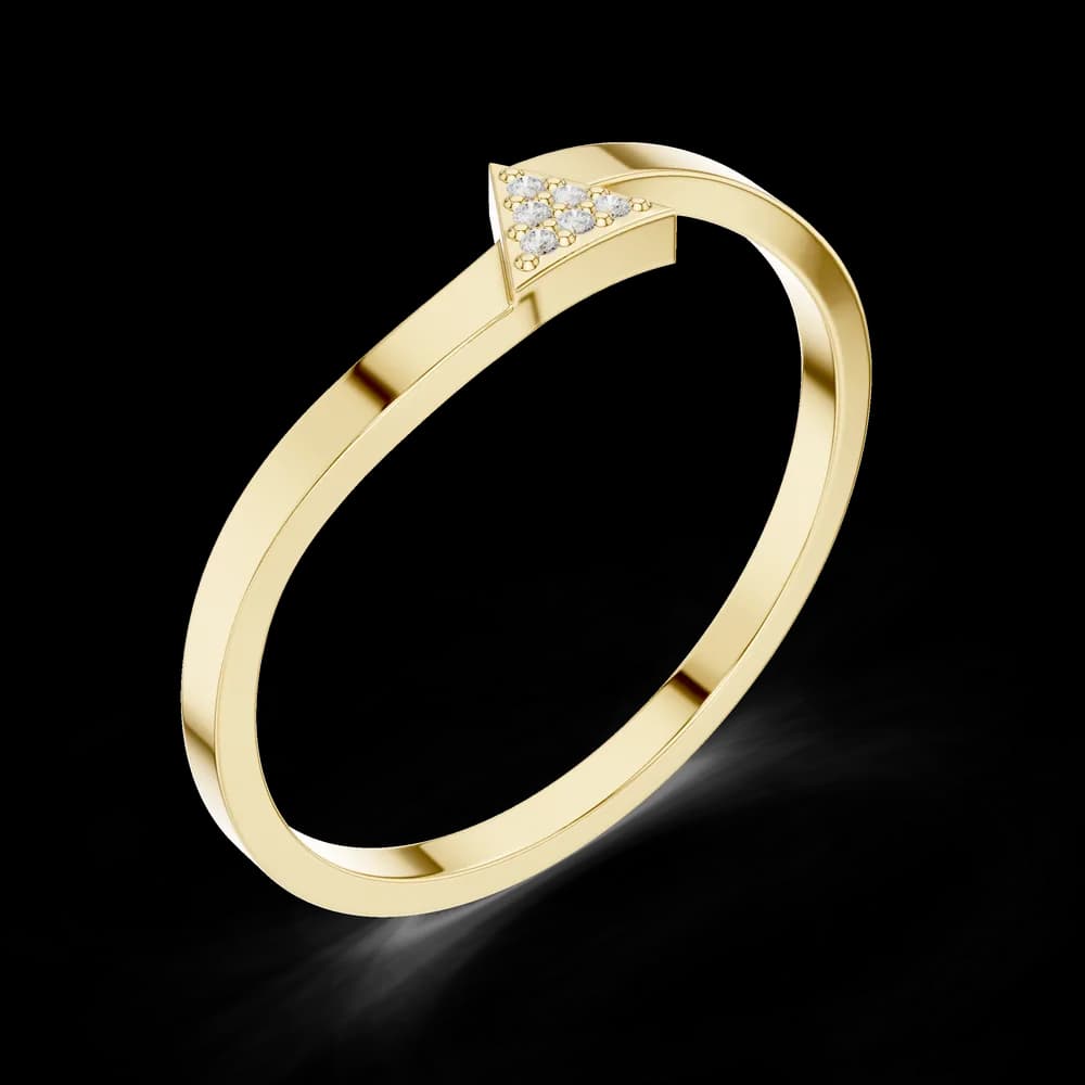 Triangle Pave Bypass Lab Grown Diamond Ring - Image 5 Triangle Pave Bypass Lab Grown Diamond Ring, view 5 of 6