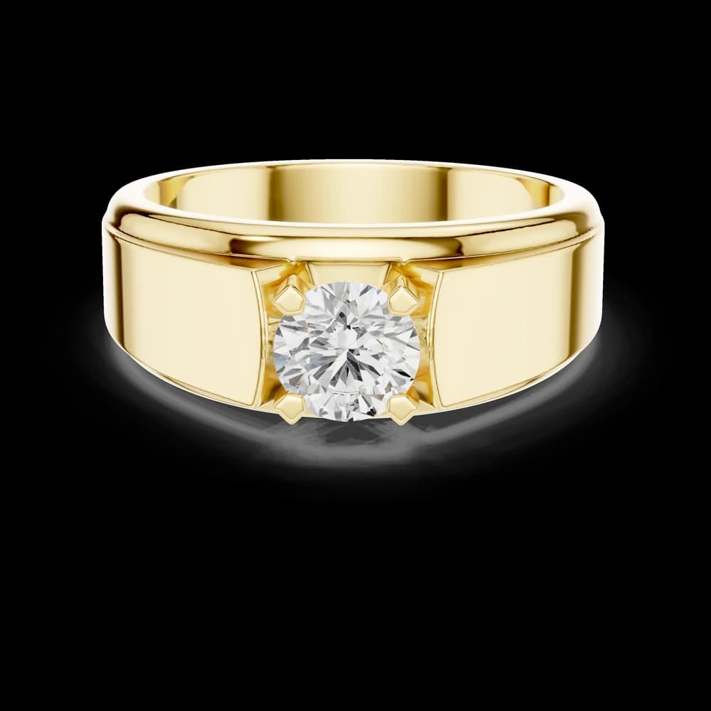 Flush Set Round Lab Grown Diamond Ring - Image 3 Flush Set Round Lab Grown Diamond Ring, view 3 of 6