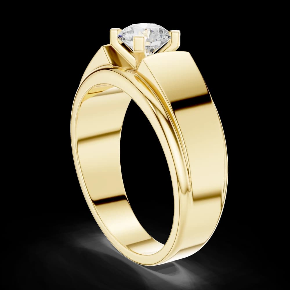 Flush Set Round Lab Grown Diamond Ring - Image 4 Flush Set Round Lab Grown Diamond Ring, view 4 of 6