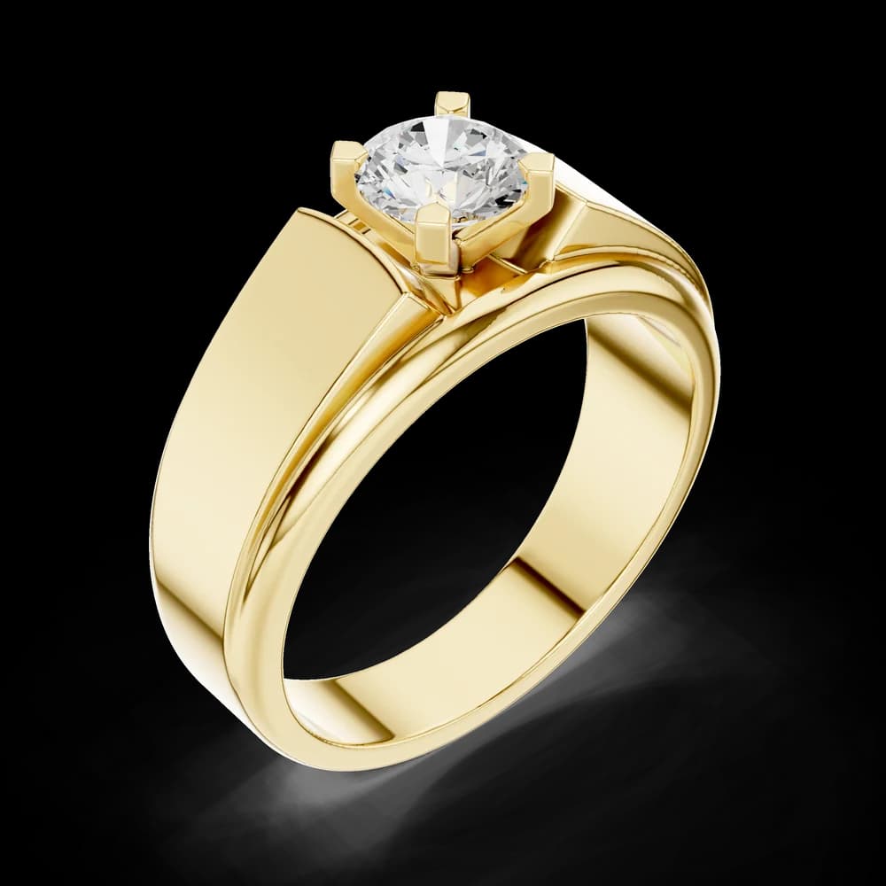 Flush Set Round Lab Grown Diamond Ring - Image 5 Flush Set Round Lab Grown Diamond Ring, view 5 of 6