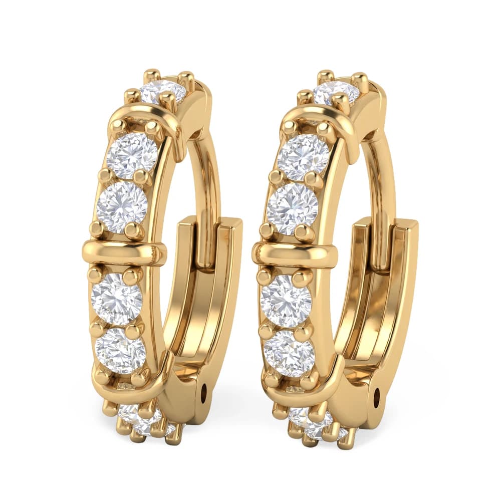 Classic Bar Set Hoop Diamond Earring - Image 5 Classic Bar Set Hoop Diamond Earring, view 5 of 5