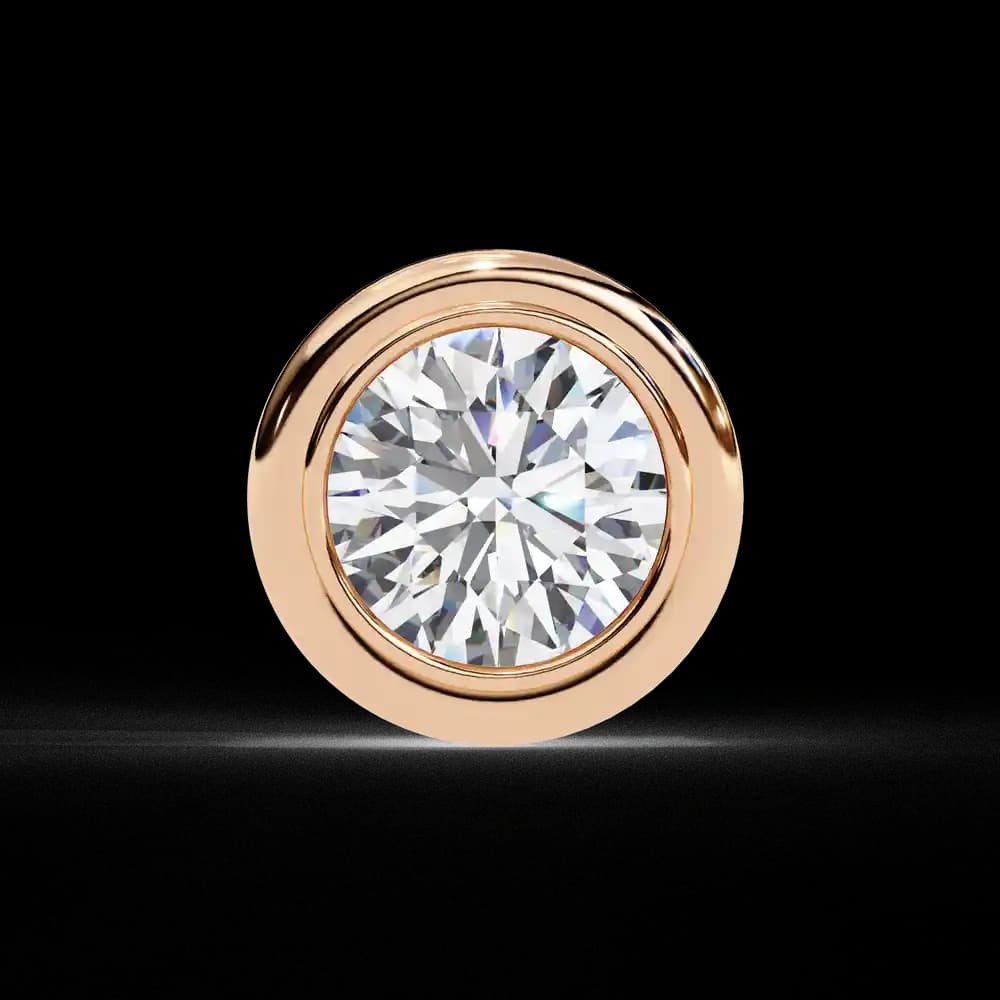 Classic Bezel-Set Lab Grown Diamond Stud Earrings - Image 1 Classic Bezel-Set Lab Grown Diamond Stud Earrings, view 1 of 15