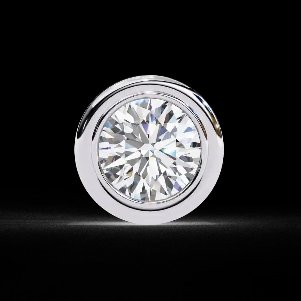 Classic Bezel-Set Lab Grown Diamond Stud Earrings - Image 10 Classic Bezel-Set Lab Grown Diamond Stud Earrings, view 10 of 15