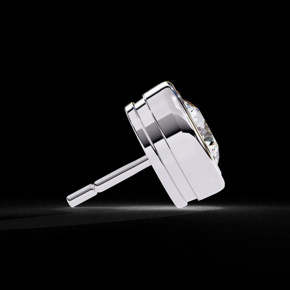 Classic Bezel-Set Lab Grown Diamond Stud Earrings - Image 12 Classic Bezel-Set Lab Grown Diamond Stud Earrings, view 12 of 15