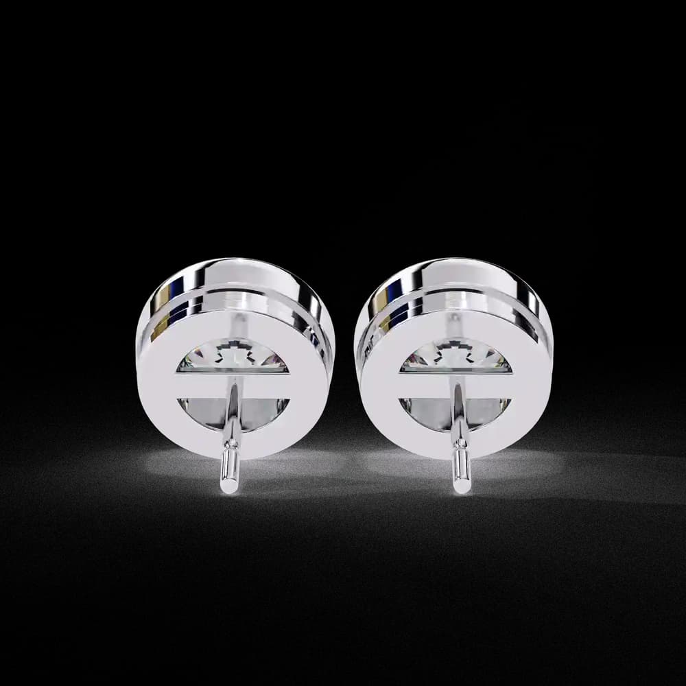 Classic Bezel-Set Lab Grown Diamond Stud Earrings - Image 13 Classic Bezel-Set Lab Grown Diamond Stud Earrings, view 13 of 15