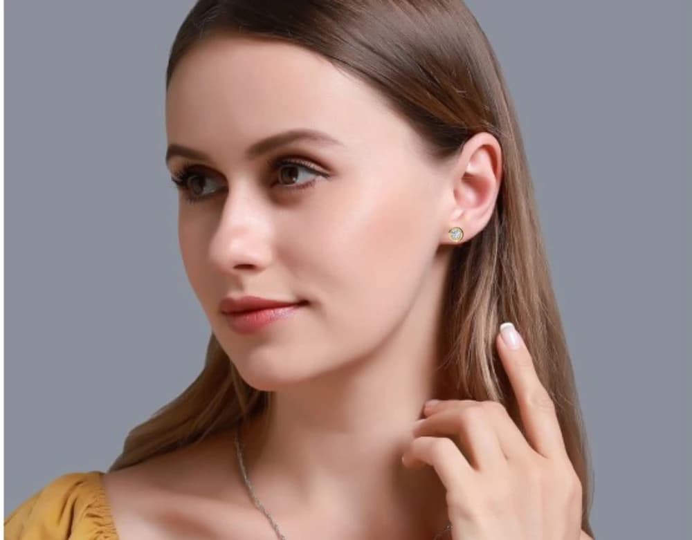 Classic Bezel-Set Lab Grown Diamond Stud Earrings - Image 15 Classic Bezel-Set Lab Grown Diamond Stud Earrings, view 15 of 15