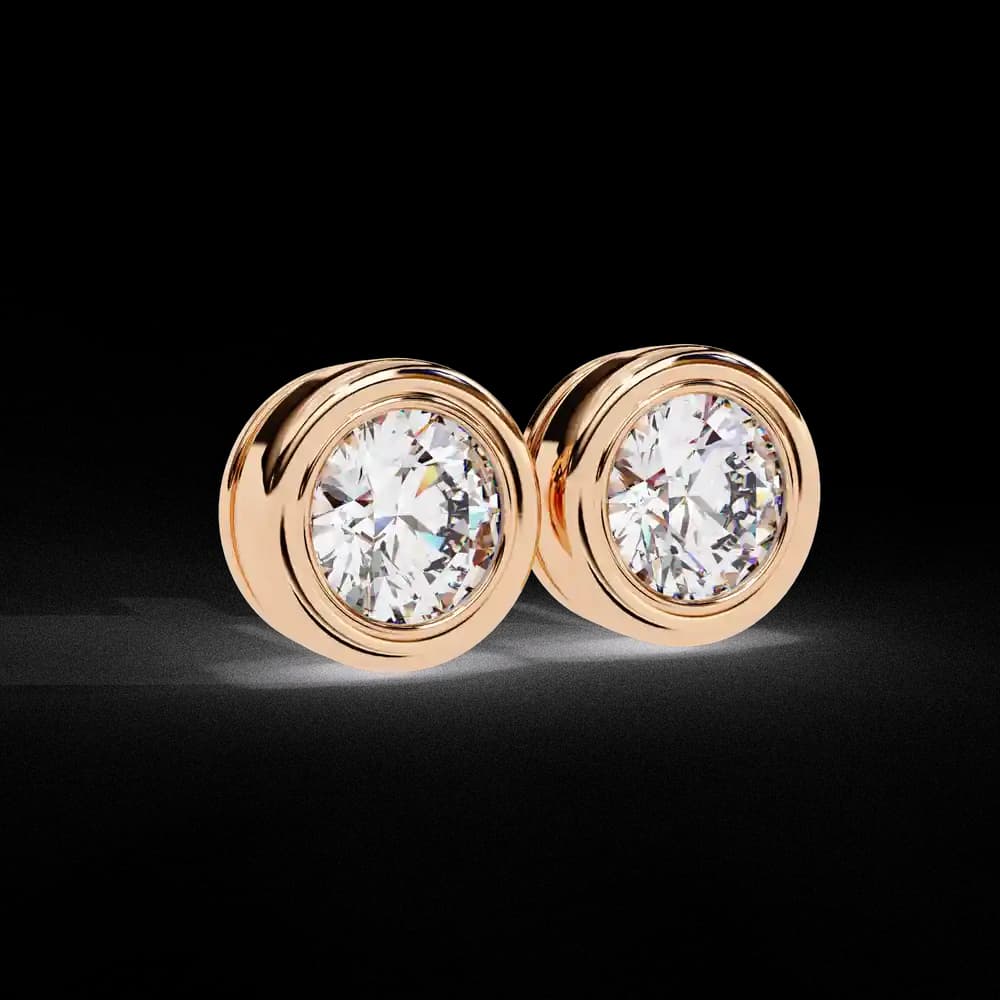 Classic Bezel-Set Lab Grown Diamond Stud Earrings - Image 2 Classic Bezel-Set Lab Grown Diamond Stud Earrings, view 2 of 15
