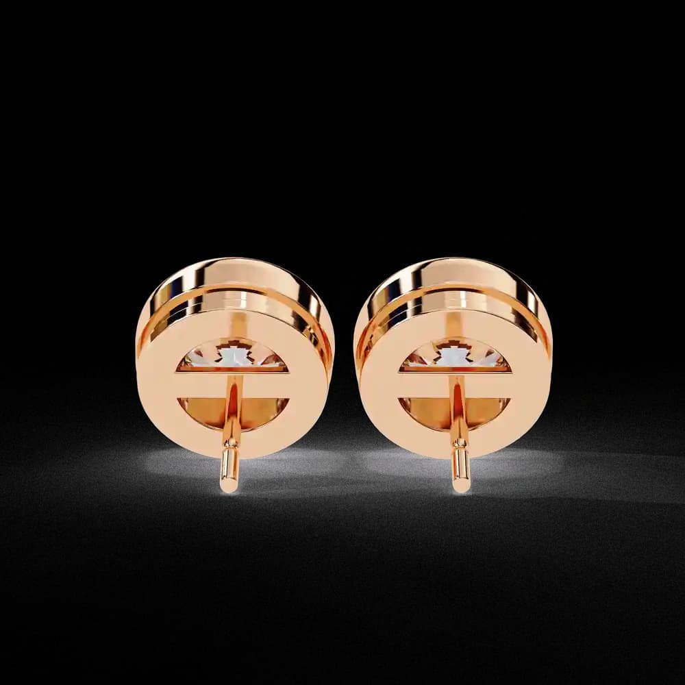 Classic Bezel-Set Lab Grown Diamond Stud Earrings - Image 3 Classic Bezel-Set Lab Grown Diamond Stud Earrings, view 3 of 15