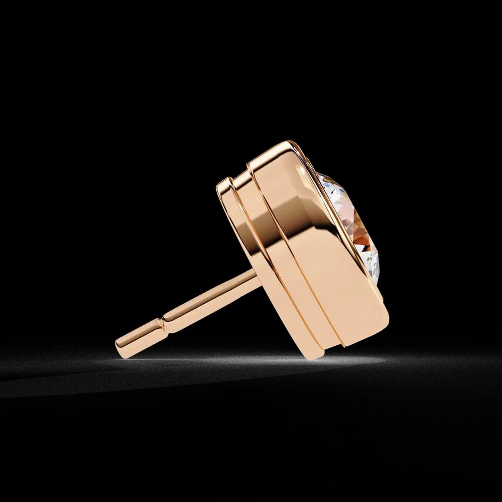 Classic Bezel-Set Lab Grown Diamond Stud Earrings - Image 4 Classic Bezel-Set Lab Grown Diamond Stud Earrings, view 4 of 15