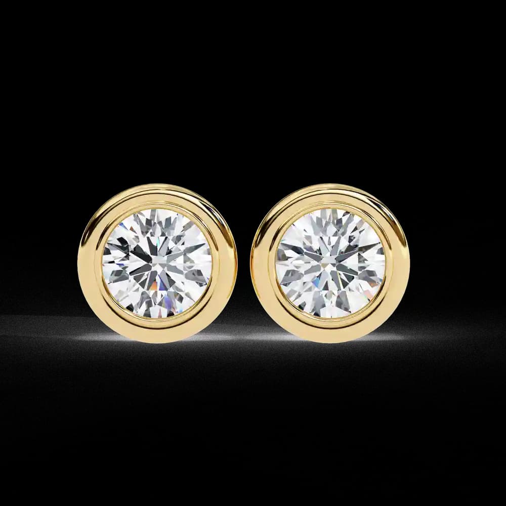 Classic Bezel-Set Lab Grown Diamond Stud Earrings - Image 5 Classic Bezel-Set Lab Grown Diamond Stud Earrings, view 5 of 15