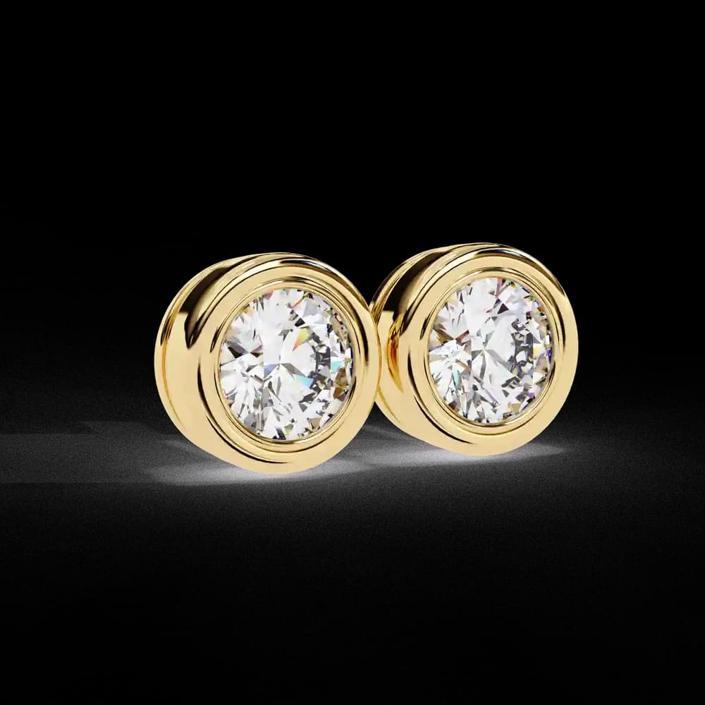 Classic Bezel-Set Lab Grown Diamond Stud Earrings - Image 6 Classic Bezel-Set Lab Grown Diamond Stud Earrings, view 6 of 15