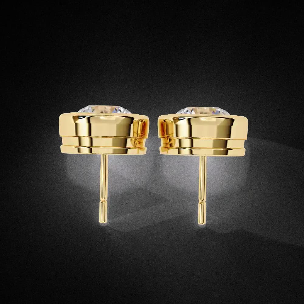 Classic Bezel-Set Lab Grown Diamond Stud Earrings - Image 7 Classic Bezel-Set Lab Grown Diamond Stud Earrings, view 7 of 15