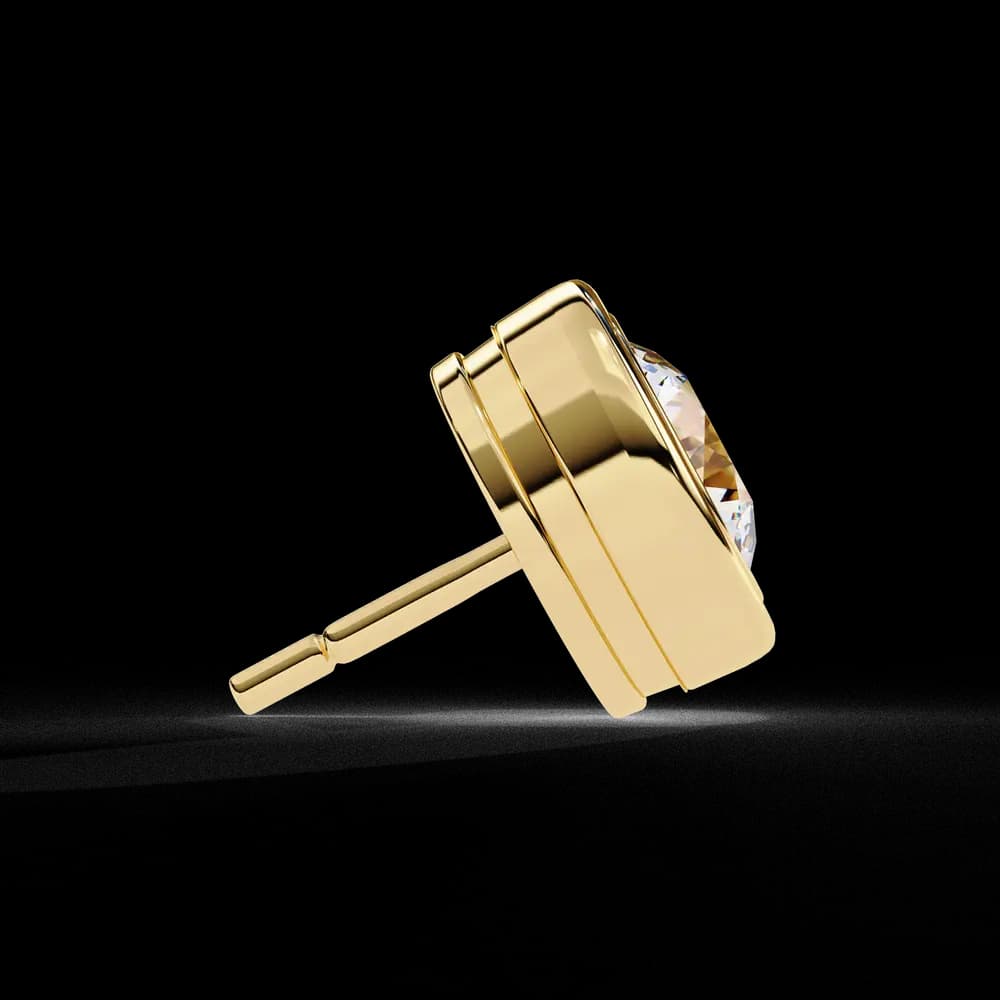 Classic Bezel-Set Lab Grown Diamond Stud Earrings - Image 8 Classic Bezel-Set Lab Grown Diamond Stud Earrings, view 8 of 15