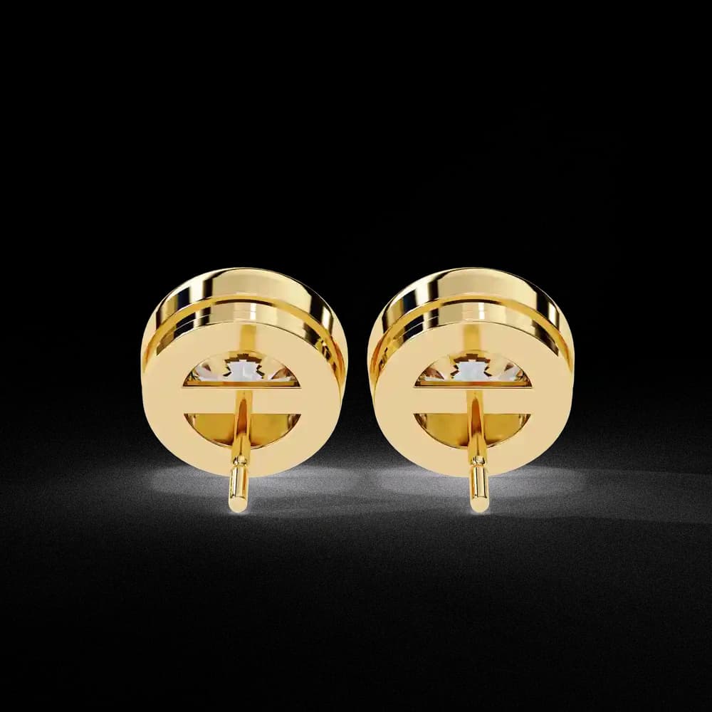 Classic Bezel-Set Lab Grown Diamond Stud Earrings - Image 9 Classic Bezel-Set Lab Grown Diamond Stud Earrings, view 9 of 15