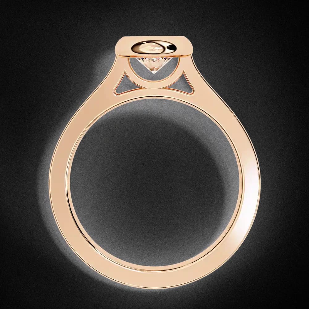Classic Bezel Set Lab Grown Diamond Engagement Ring - Image 10 Classic Bezel Set Lab Grown Diamond Engagement Ring, view 10 of 13