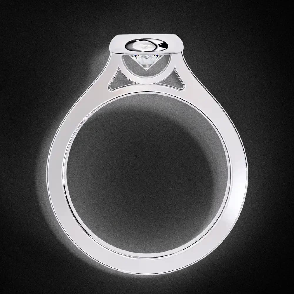 Classic Bezel Set Lab Grown Diamond Engagement Ring - Image 12 Classic Bezel Set Lab Grown Diamond Engagement Ring, view 12 of 13