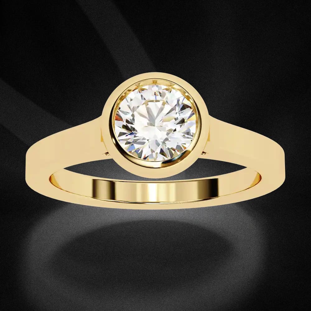 Classic Bezel Set Lab Grown Diamond Engagement Ring - Image 2 Classic Bezel Set Lab Grown Diamond Engagement Ring, view 2 of 13
