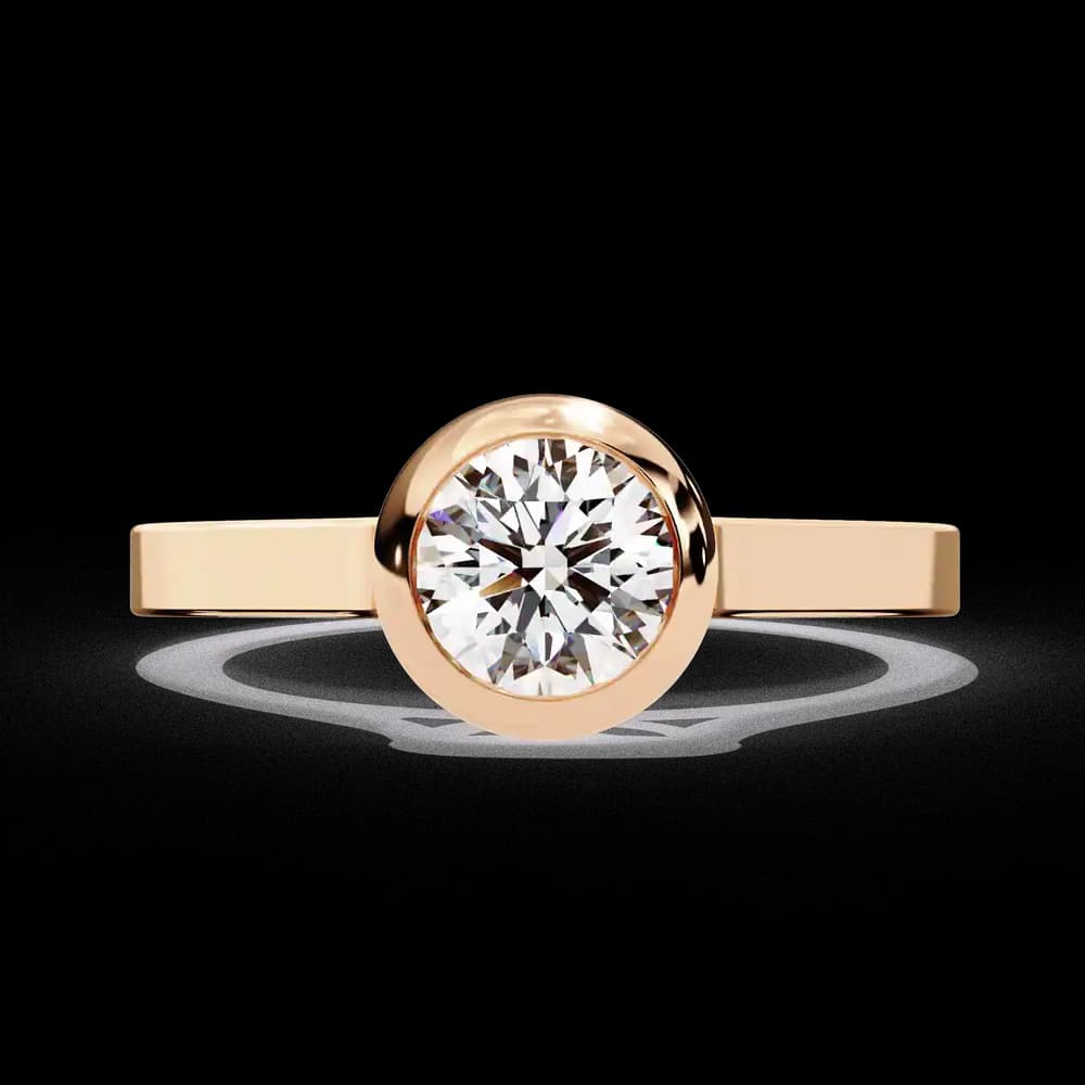 Classic Bezel Set Lab Grown Diamond Engagement Ring - Image 3 Classic Bezel Set Lab Grown Diamond Engagement Ring, view 3 of 13