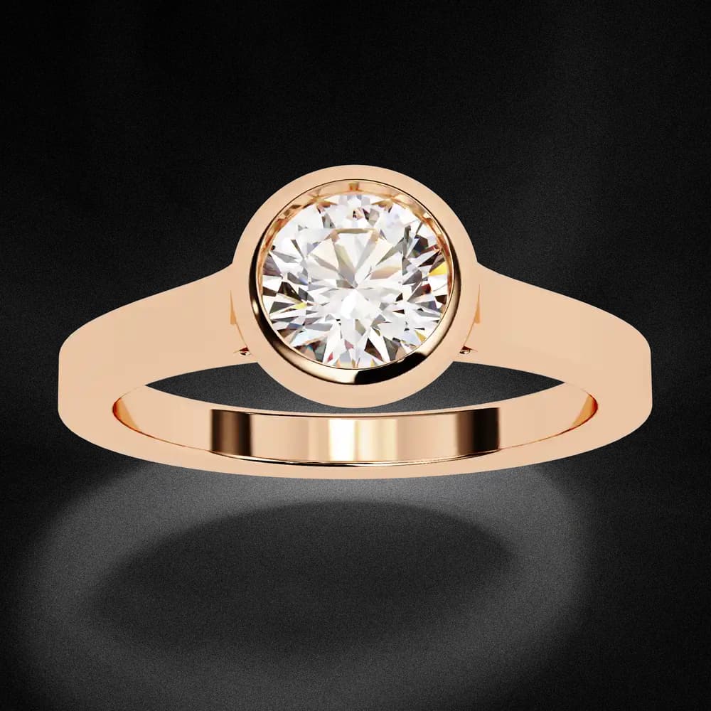 Classic Bezel Set Lab Grown Diamond Engagement Ring - Image 4 Classic Bezel Set Lab Grown Diamond Engagement Ring, view 4 of 13
