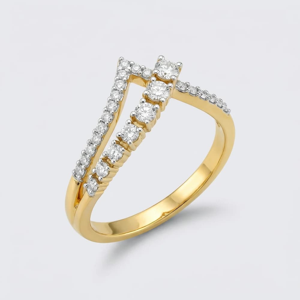 Split Shank Halo Style Lab Grown Diamond Ring - Image 1 Split Shank Halo Style Lab Grown Diamond Ring, view 1 of 2