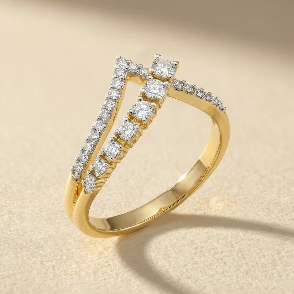Split Shank Halo Style Lab Grown Diamond Ring - Image 2 Split Shank Halo Style Lab Grown Diamond Ring, view 2 of 2