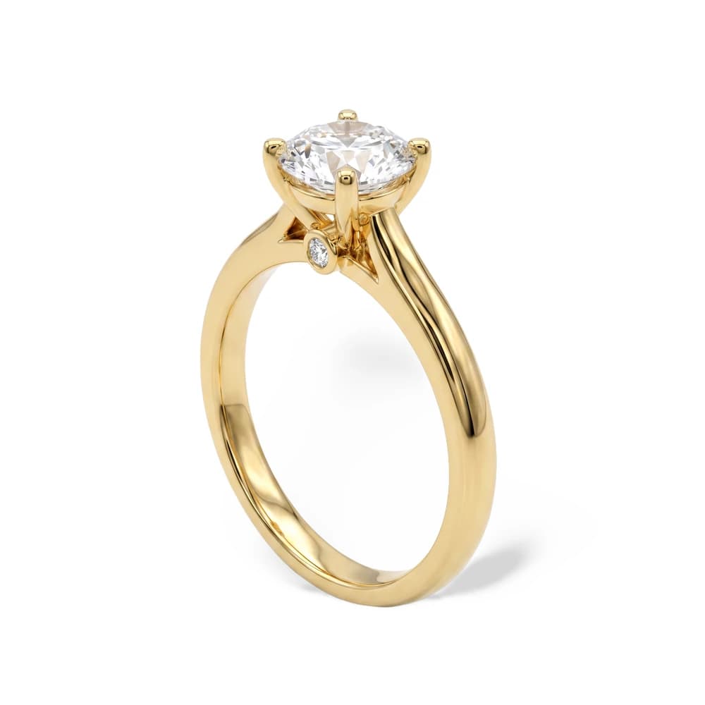 Classic Cathedral Round Lab Grown solitaire Diamond Ring - Image 4 Classic Cathedral Round Lab Grown solitaire Diamond Ring, view 4 of 5