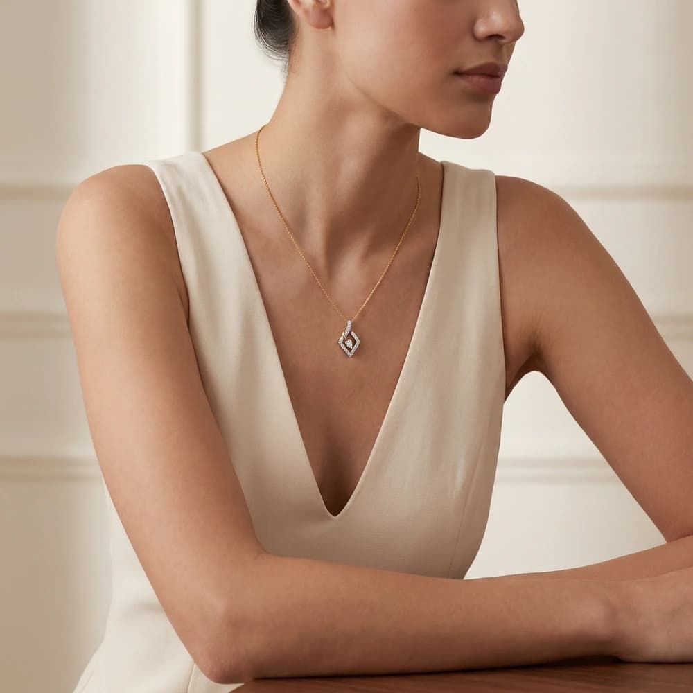 Open Rhombus Lab Grown Diamond Pendant - Image 3 Open Rhombus Lab Grown Diamond Pendant, view 3 of 5