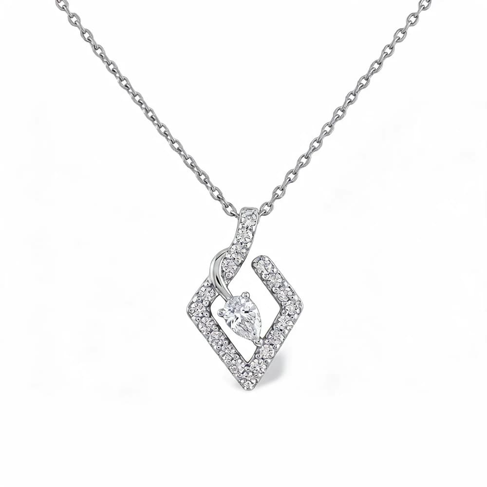 Open Rhombus Lab Grown Diamond Pendant - Image 4 Open Rhombus Lab Grown Diamond Pendant, view 4 of 5