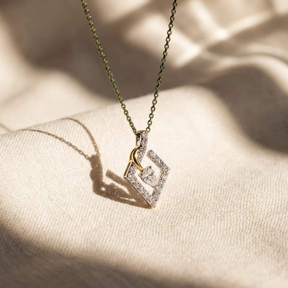 Open Rhombus Lab Grown Diamond Pendant - Image 5 Open Rhombus Lab Grown Diamond Pendant, view 5 of 5