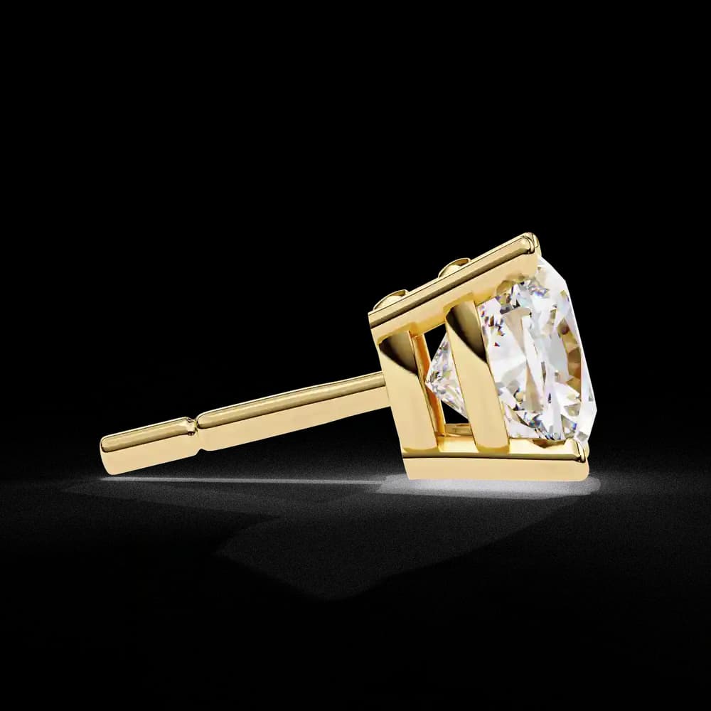 Classic Lab Grown Diamond Cushion Solitaire Stud Earrings - Image 10 Classic Lab Grown Diamond Cushion Solitaire Stud Earrings, view 10 of 16