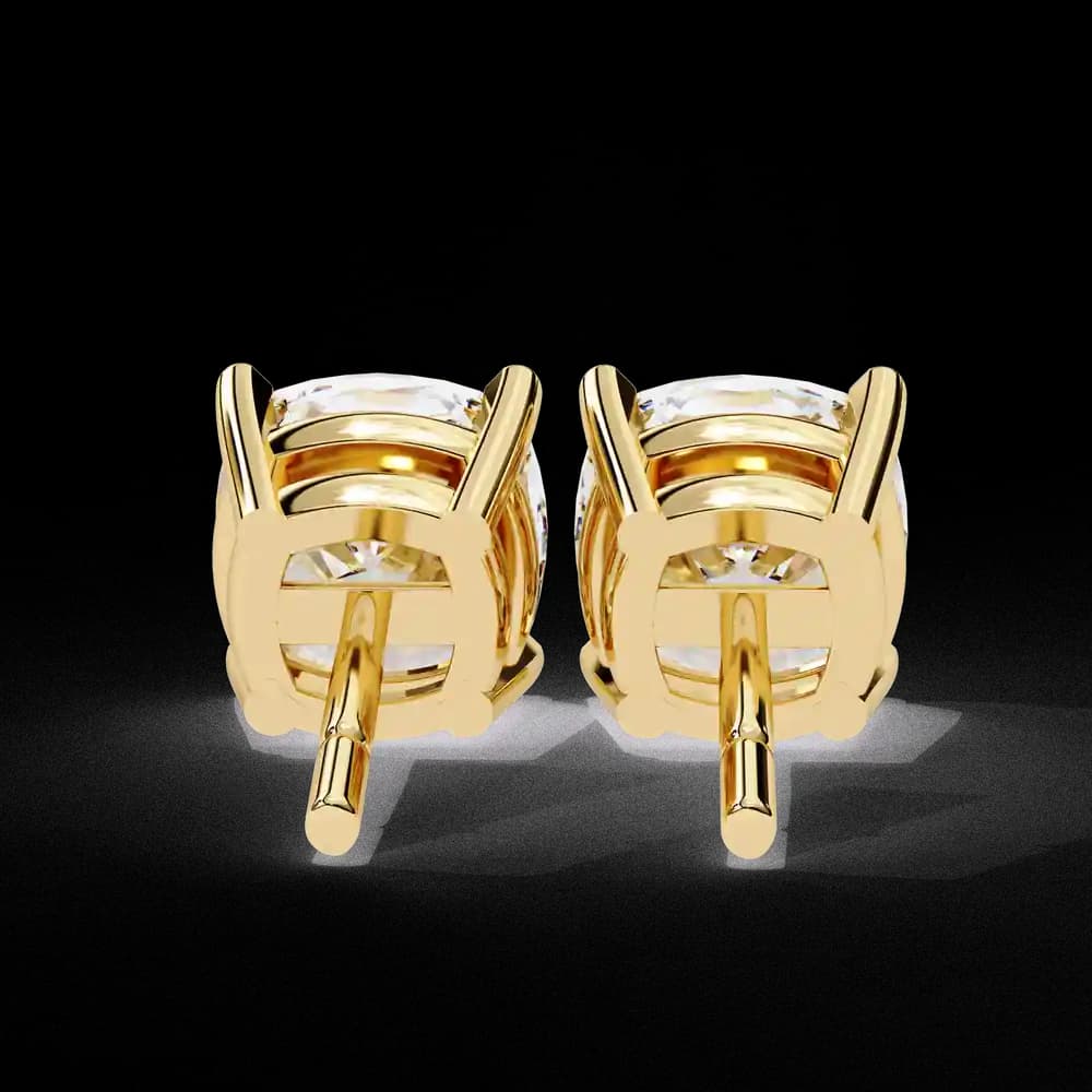 Classic Lab Grown Diamond Cushion Solitaire Stud Earrings - Image 11 Classic Lab Grown Diamond Cushion Solitaire Stud Earrings, view 11 of 16