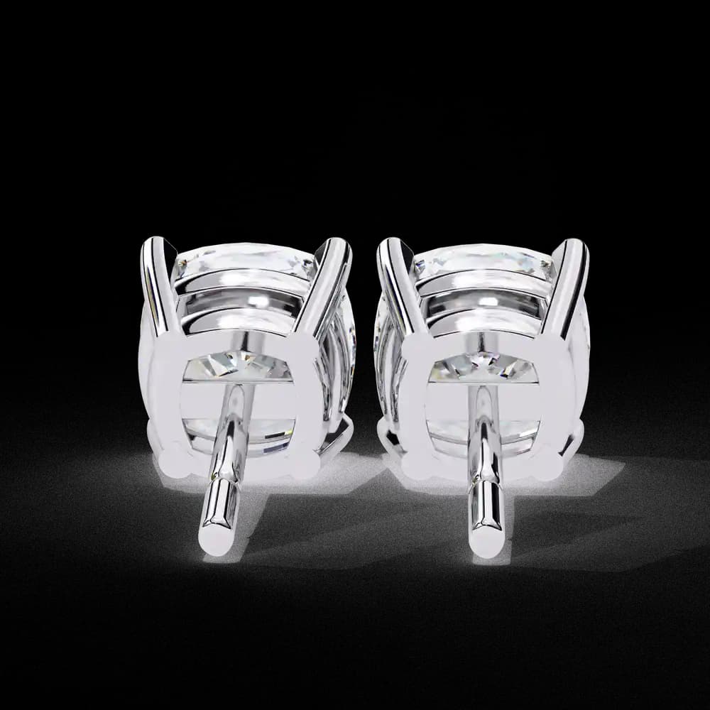 Classic Lab Grown Diamond Cushion Solitaire Stud Earrings - Image 13 Classic Lab Grown Diamond Cushion Solitaire Stud Earrings, view 13 of 16
