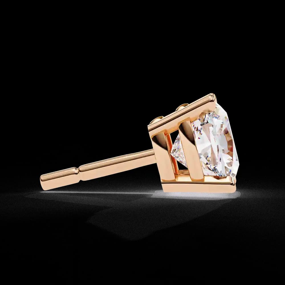 Classic Lab Grown Diamond Cushion Solitaire Stud Earrings - Image 14 Classic Lab Grown Diamond Cushion Solitaire Stud Earrings, view 14 of 16