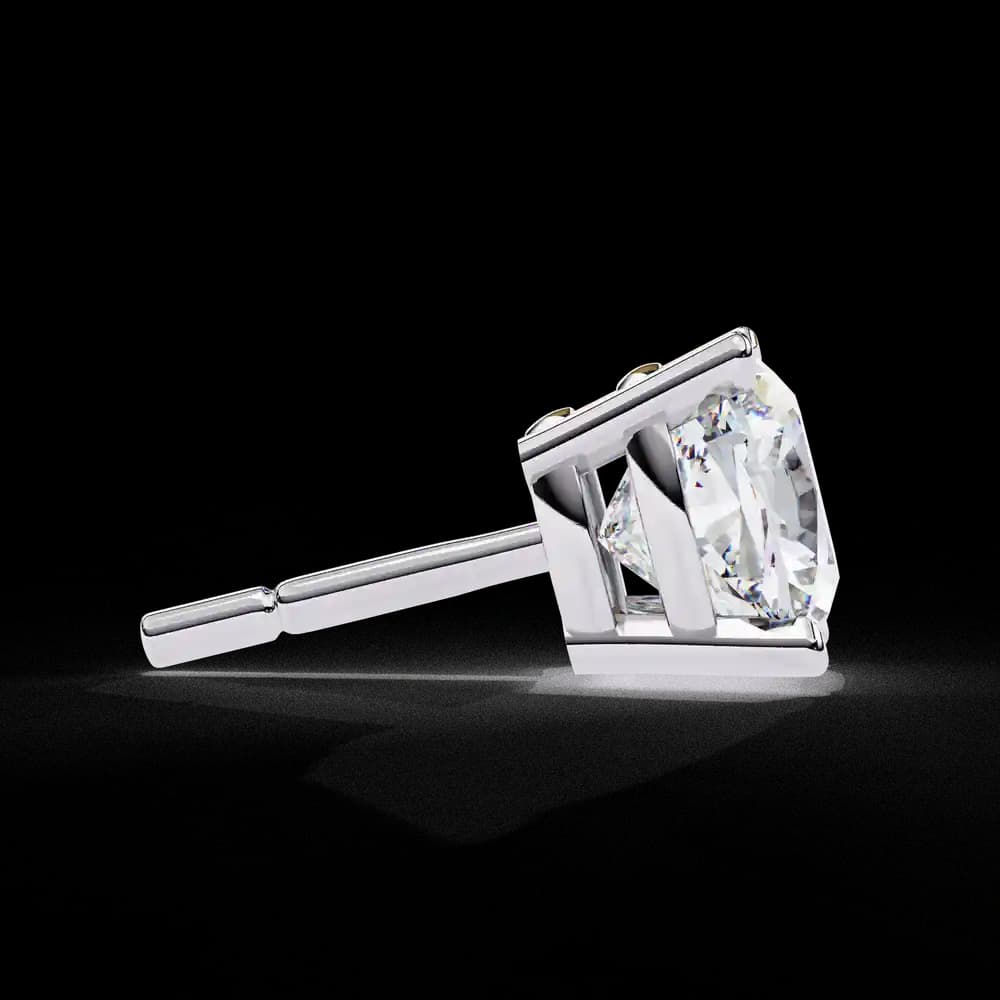 Classic Lab Grown Diamond Cushion Solitaire Stud Earrings - Image 15 Classic Lab Grown Diamond Cushion Solitaire Stud Earrings, view 15 of 16