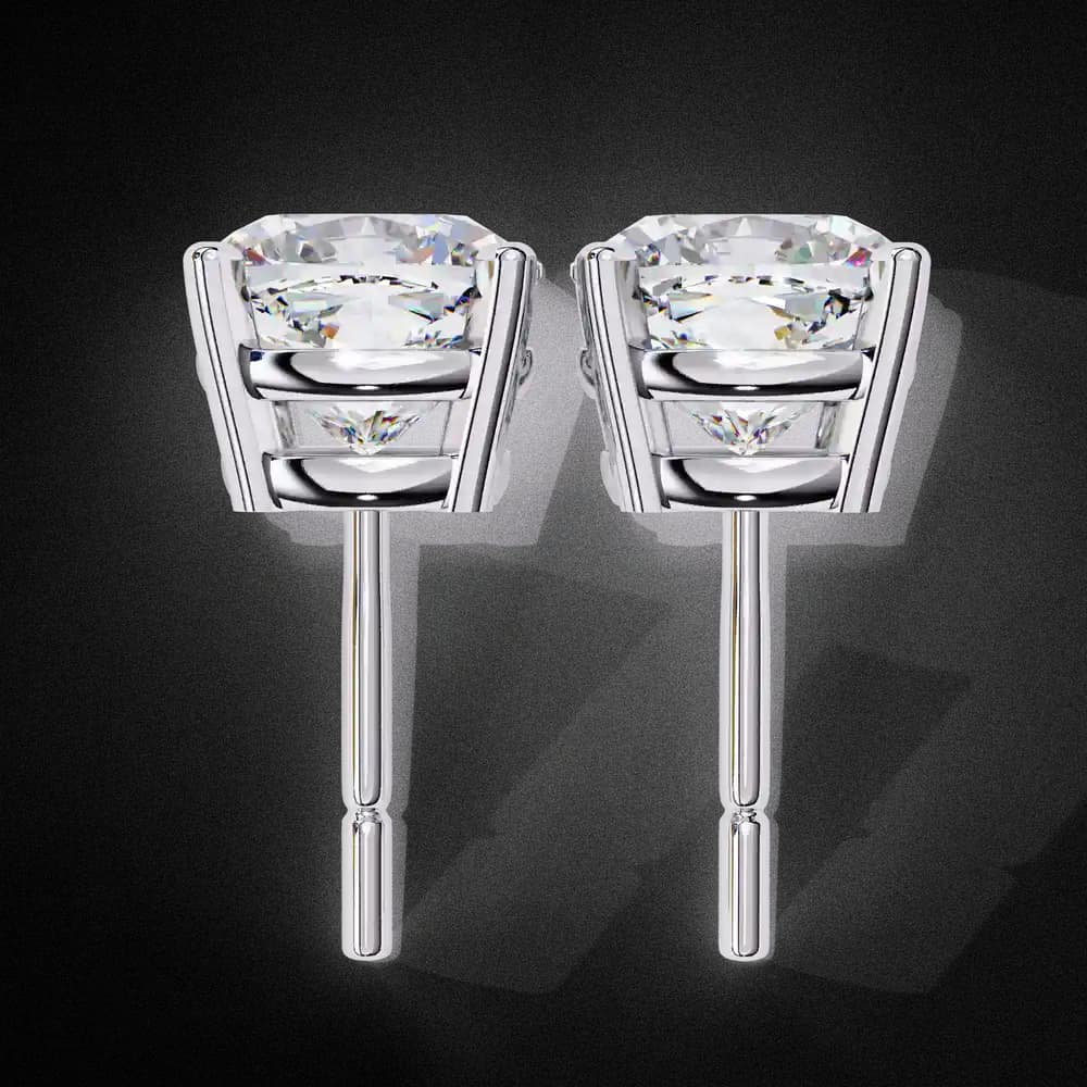 Classic Lab Grown Diamond Cushion Solitaire Stud Earrings - Image 16 Classic Lab Grown Diamond Cushion Solitaire Stud Earrings, view 16 of 16