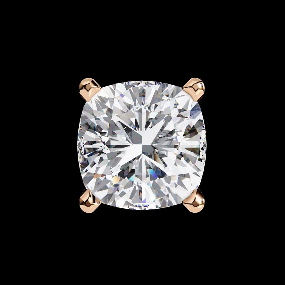 Classic Lab Grown Diamond Cushion Solitaire Stud Earrings - Image 3 Classic Lab Grown Diamond Cushion Solitaire Stud Earrings, view 3 of 16