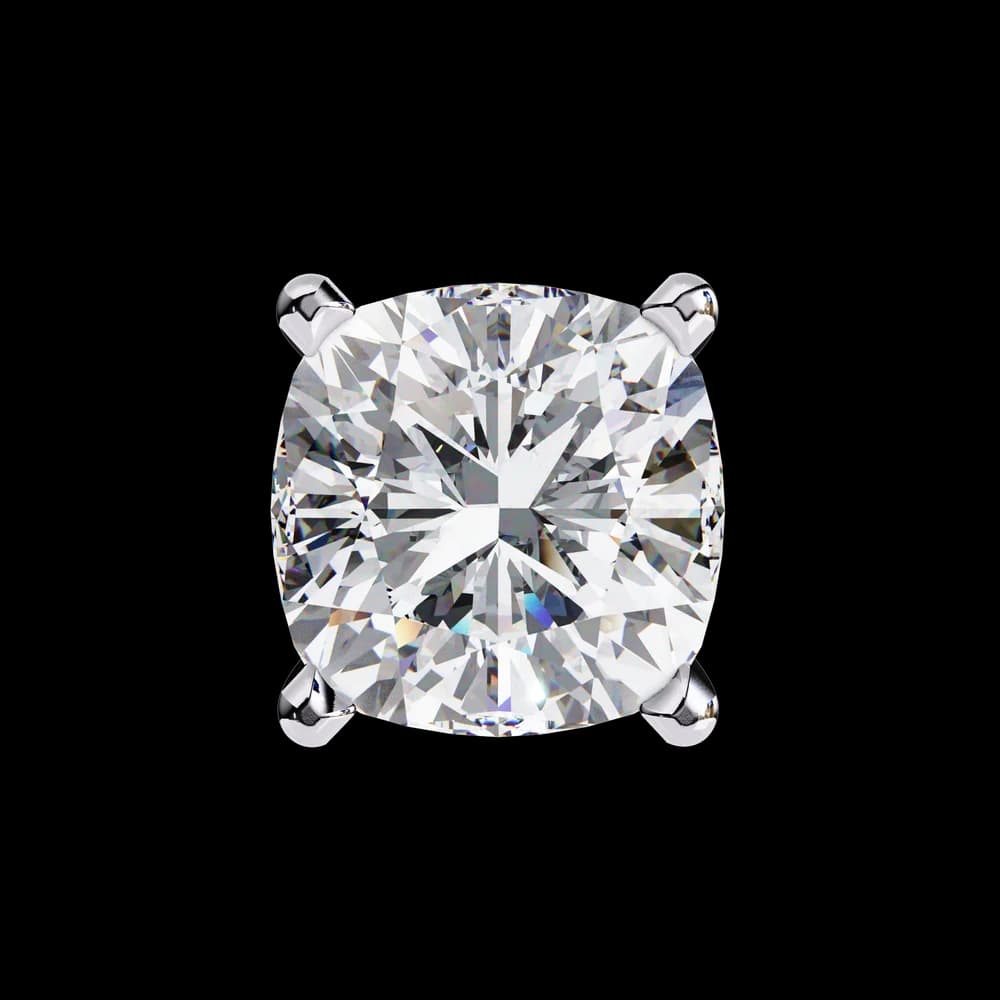 Classic Lab Grown Diamond Cushion Solitaire Stud Earrings - Image 4 Classic Lab Grown Diamond Cushion Solitaire Stud Earrings, view 4 of 16